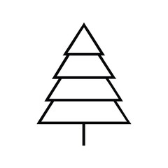 Fototapeta premium Christmas tree icon vector. Holiday symbol, festive decoration, winter celebration, and joy design