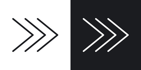 Next arrow icons in flat and thin stroke style