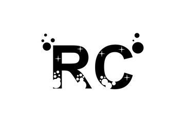 This is a logo of RC letters and foam suitable for use in designing logos for car wash companies, motorbikes, helmets, detergents, soaps, dishwashing liquids, salons, hair washes, animals, pet shops, 
