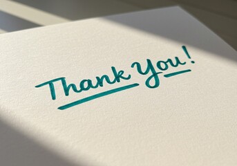 Handwritten Teal Thank You Note Expressing Gratitude with Calligraphy