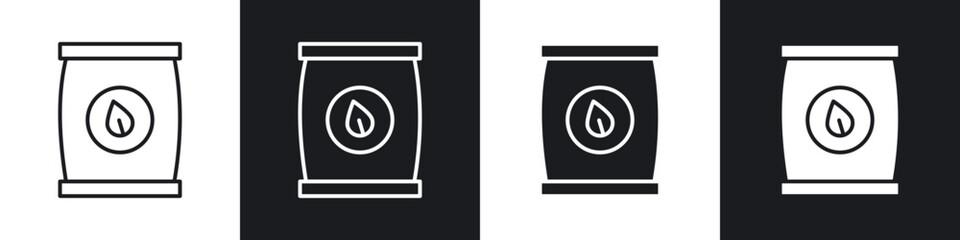 Fertilizer icons in flat and thin stroke style