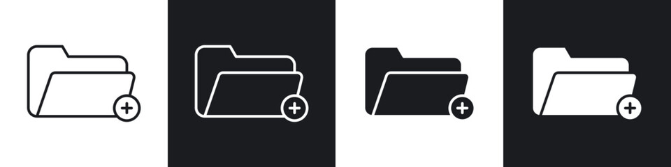 Create folder icons in flat and thin stroke style