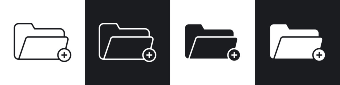 Create folder icons in flat and thin stroke style