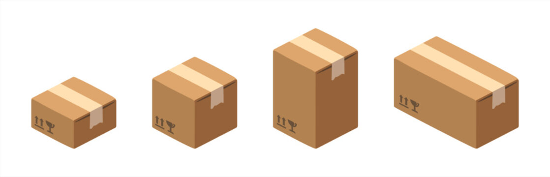 Package vector icon set. Carton box emoji illustration. Carton box vector isolated emoticon, vector 10 eps.