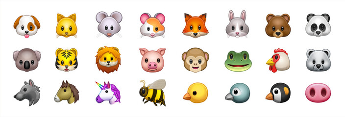 Animal Emoticons in One Big Set. Birds, Reptiles, Mammals Animals Icon Collection. Animal Vector 10 eps. © Cali6ro