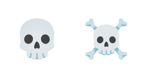 Top quality emoticon. Skull face emoji isolated, dead emoticon face emoji. Popular element. Emoji 10 eps.