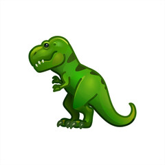 Emoji dinosaur, Cute cartoon green t-rex dinosaur, vector 10 eps.
