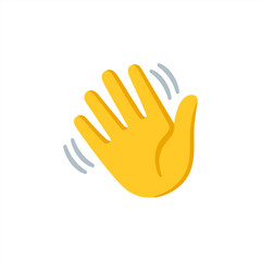 Waving hand, Hi emoji. Cartoon Gesture Icon. Hello welcome or goodbye gesture icon. Vector 10 eps. © Cali6ro