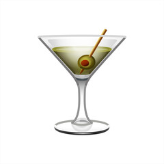 Emoji martini glass with olives on a skewer icon.