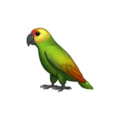 Emoji parrot icon, green parrot on white background
