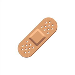 Medical plaster isolated on white background, wound plasterer or bandaged patch, vector adhesive health care object. Injury tape plaster flat design, Sticking plaster. Vector 10 eps.