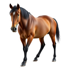Obraz premium Realistic illustration of a brown horse with a black