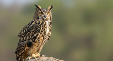 Obraz premium Detailed close-up of an eagle-owl.