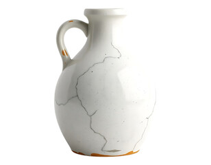 Aged White Ceramic Jug with Handle