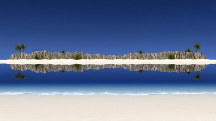 Fototapeta premium Surreal tropical beach with sky reflection