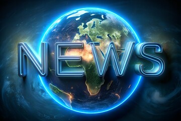 Planet Earth with word NEWS and metallic blue purple neon effects created for journal headers news agency sites or global press layouts milkyhexddway Backgrounds news ads