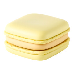 Square Macaron on Transparent Background