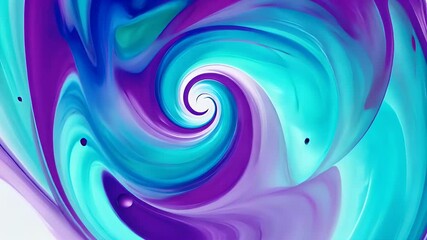 Abstract swirling design in vibrant aqua and purple hues creating a mesmerizing visual effect.