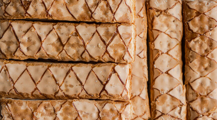 Textured fresh baked puff pastry