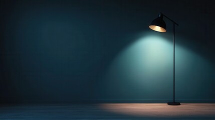 wallpaper, dark scene, large wall, light from lamp
