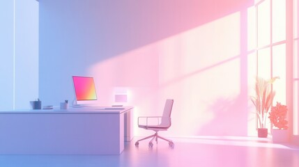 wallpaper, office light scene, lots of space for text for presentation 