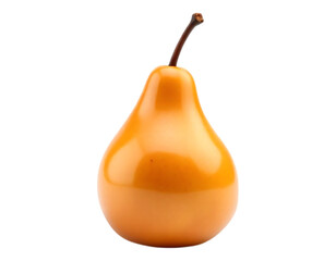 Golden Pear on Transparent Background