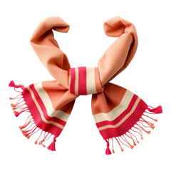 Stylish Orange and Red Scarf with Fringed Edges