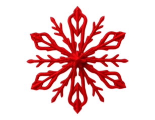 Red 3D Snowflake Ornament for Christmas and Winter Holidays