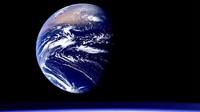 Earth above moon surface