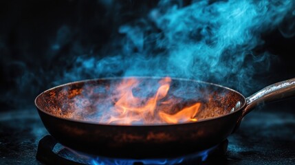 Hot Pan with Flames
