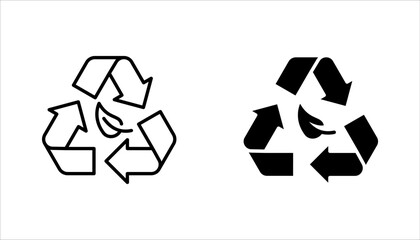 Obraz premium organic recycle icon set, eco care, reusable environmental, ecology friendly reuse, vector illustration on white background