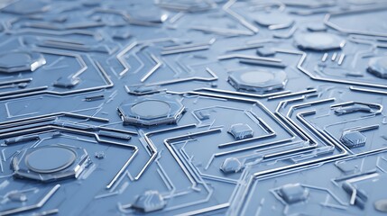 Modern circuitry pattern in blue tones