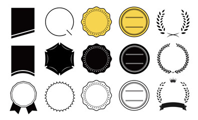 モノクロ・シンプルな実用性重視のフレームデザインセット(枠 枠組み グラフィック素材 装飾 縁 囲み ベクター 編集可能)	
