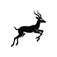 Gazelle Leaping Vector Silhouette Savanna