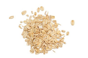 sunflower seeds on a white background, isolated of a oats, oatmeal isolate on white background 