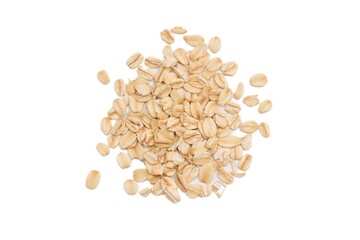 sunflower seeds on white background, isolated of a oats, oatmeal isolate on white background 