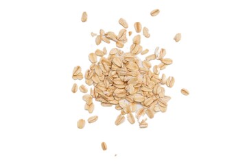 buckwheat on white background, isolated of a oats, oatmeal isolate on white background 