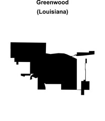 Greenwood (Louisiana) blank outline map