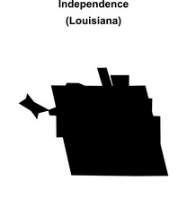 Independence (Louisiana) blank outline map