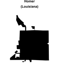 Homer (Louisiana) blank outline map