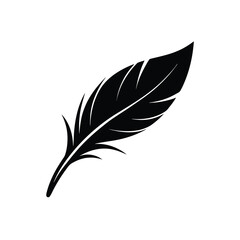 Obraz premium Feather Vector Silhouette Curved Purple