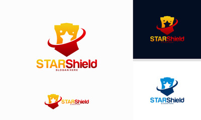 Star Shield logo designs concept, Elite Shield logo template vector