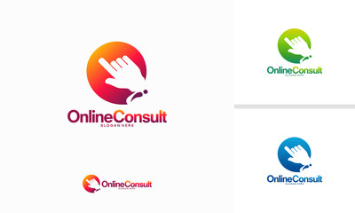 Online Consult logo designs concept vector, Consulting logo template designs