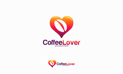 Coffee Lover logo designs concept vector, Coffee Bean logo template vector