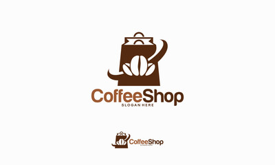 Coffee Shop logo designs concept vector, Coffee bean logo template designs