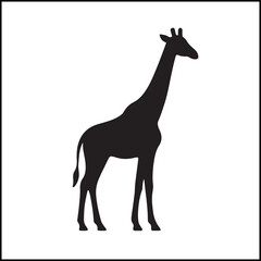 Fototapeta premium Giraffe Silhouette Vector Vector Icon