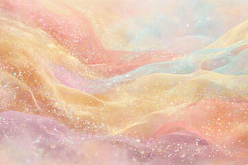 Abstract Pastel Wave Background with Sparkling Light Effects