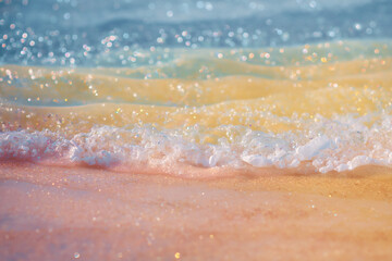 Abstract Pastel Wave Background with Sparkling Light Effects