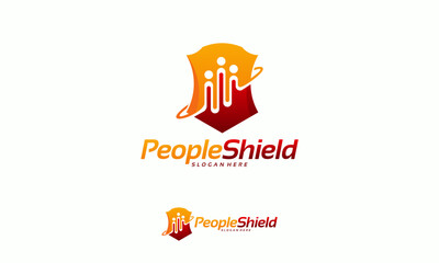 People Shield logo designs concept vector