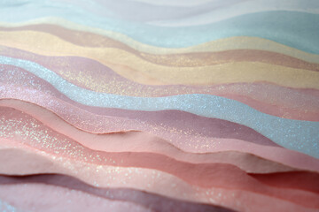 Abstract Pastel Wave Background with Sparkling Light Effects